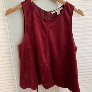 Francesca's Burgundy Faux Suede Shirt